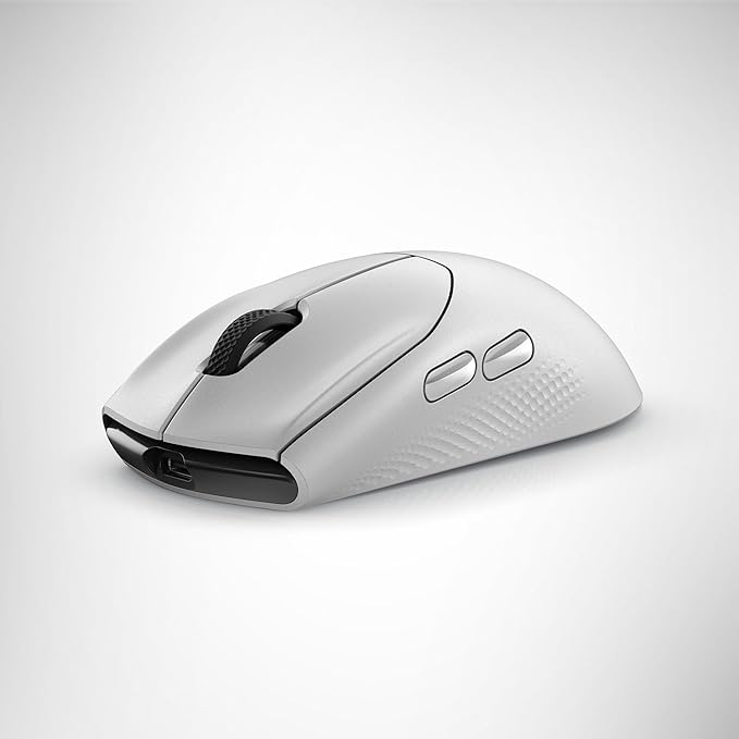Alienware AW720M Tri-Mode Wireless Gaming Mouse - 2.4GHz Wireless Bluetooth 5.1 26000 DPI 8-Fully Programmable Buttons Magnetic Snap Charging Adapter USB-A to USB-C Cable - Lunar Light