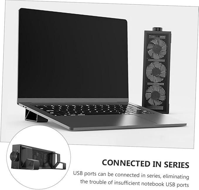 Angoily RGB Laptop Cooling Pad Adjustable Height 3 Speed Settings and Dual USB Ports for Gaming Laptops and Professional Use