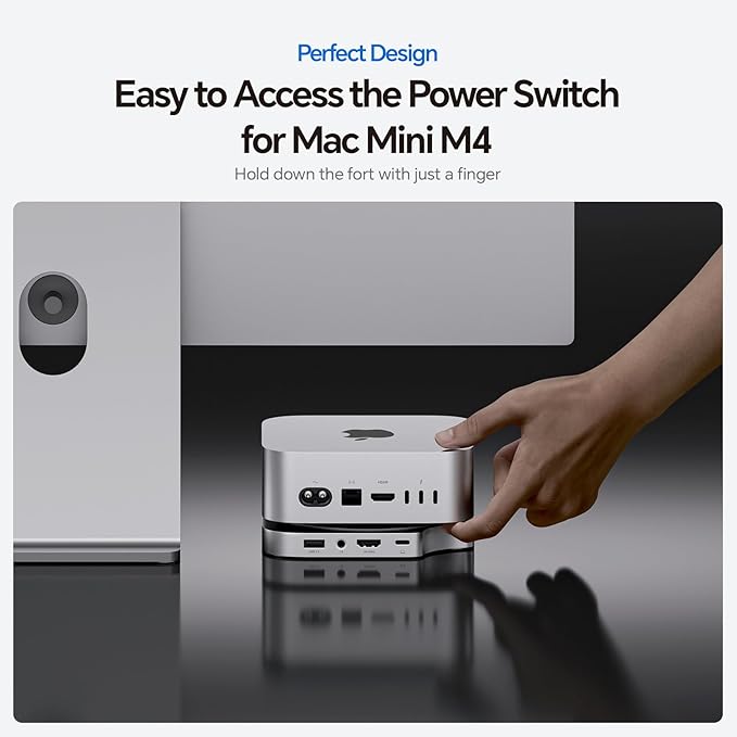 Mac mini M4 Dock No WiFi Interference PULWTOP Mac mini M4 Hub Stand with M.2 SSD Enclosure (SSD NOT Included) for Mac mini M4 and M4 Pro 2024 with 4K60Hz HDMI 3 x USB A 2.0 SD/TF 3.5mm Audio/Mic