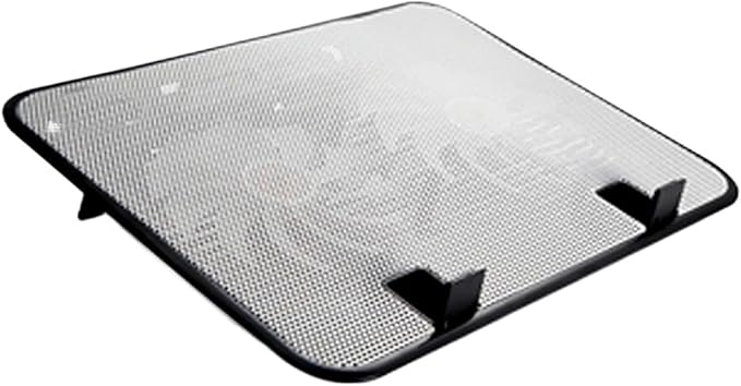 Compatible for 14 Notebook Cooling Pad 5V Dual Fan USB External Slim Stand Silent Metal Panel High Speed(White)