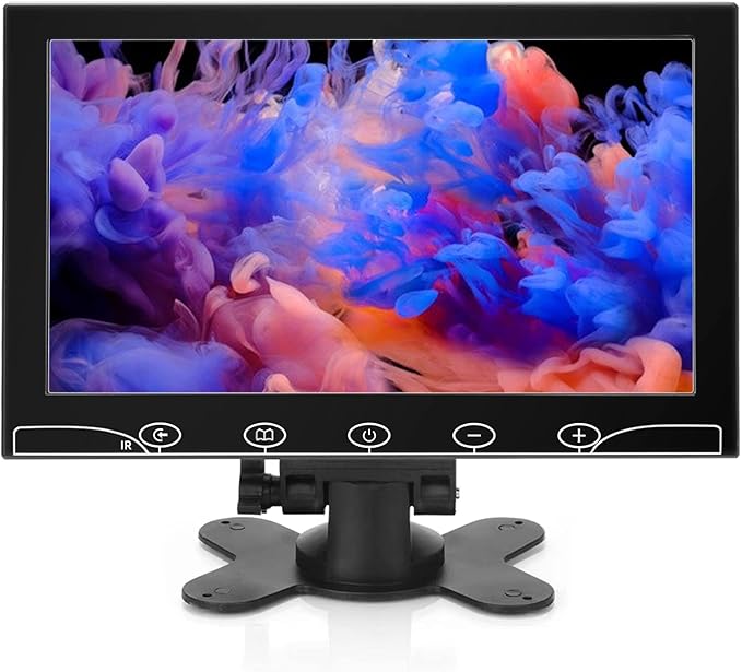 10.1 Inch Small Monitor Raspberry Pi Screen Built-in Speakers Mini Display 1024 x 600 60 Hz 5ms IPS Screen Display w/Remote Control HDMI VGA AV BNC Input Computer Monitor
