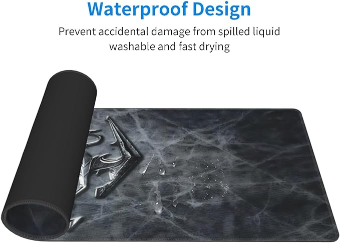 Generic Mouse Pad Non-Slip Rubber Base Mouse Pad Waterproof Desk Writing Mat for Office Home 12x31.5in Black6