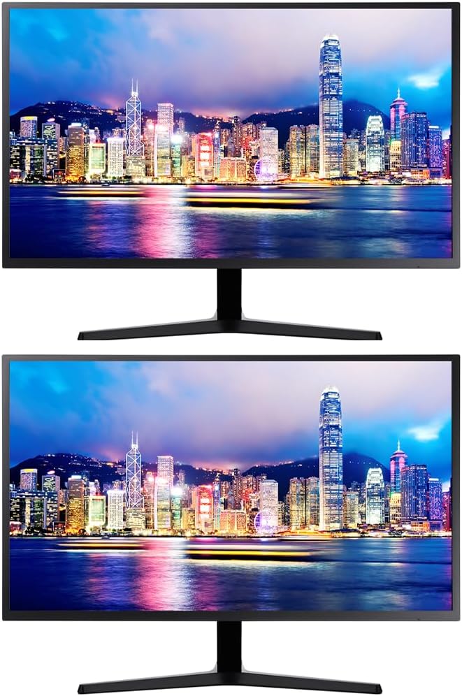Samsung UJ59 32-inch 2160P 4K UHD Borderless IPS LCD ViewFinity Monitor 2-Pack Bundle with DisplayPort HDMI USB (U32J590UQN) black