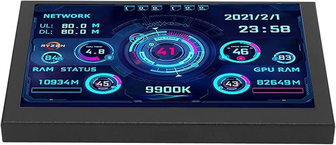 Yosoo Health Gear Monitor PC CPU Data Monitor 5 Inch Computer Temp Monitor PC CPU GPU RAM Data Monitor for aida64 Temperature Display