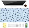 Cute Blueberry Blue Extended Gaming Keyboard Mouse Pad Non-Slip Leather Home Office Desk Mat Protector Laptop Desk Pad Writing Pad
