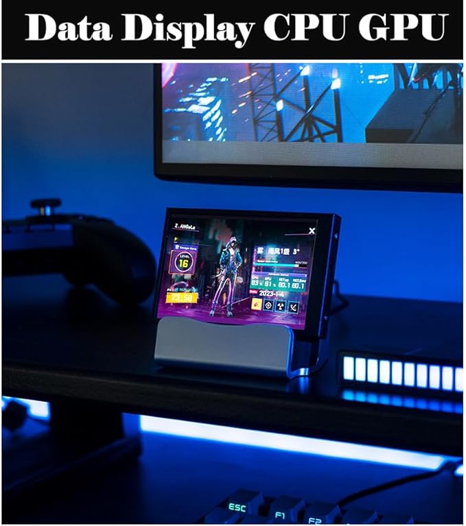 3.5 Inch Computer Display CPU HDD Data Monitor USB C Interface Computer Temp Monitor for aida64 Brightness Adjustment Customizable Layout