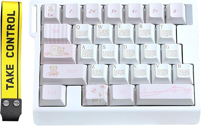 HE30 Rapid Trigger Gaming KeyboardOne-Handed Magnetic Switch Hall Effect RGB HotSwap Custom Mechanical Keyboard Adjustable Actuation8kHz Polling Rate Mini Macro Gasket Keypad (White-Bear)