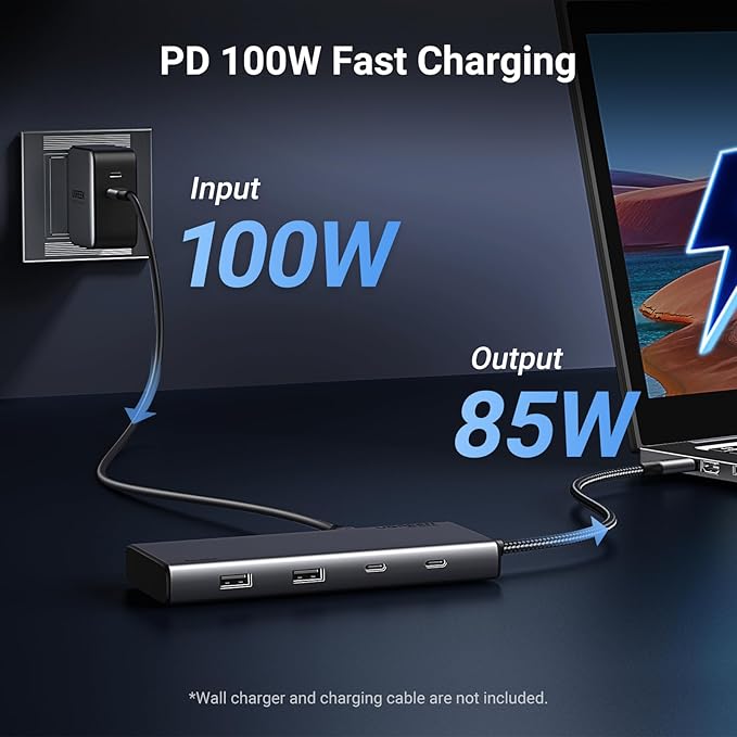 UGREEN 8 in 1 USB C Docking Station with Dual Monitor 4K Triple Display USBC Hub with 2 HDMI DP 2 USB A&ampC 3.2 Ports 100W PD USB-C Dock Compatible for MacBook Dell HP Lenovo Surface etc
