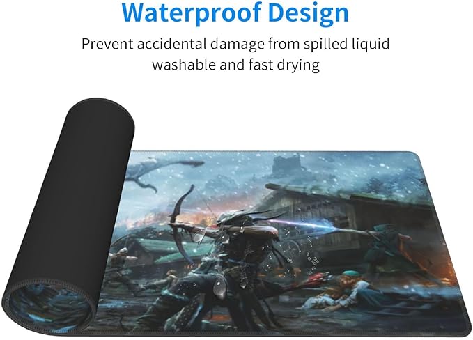 Generic Mouse Pad Non-Slip Rubber Base Mouse Pad Waterproof Desk Writing Mat for Office Home 12x31.5in Black3
