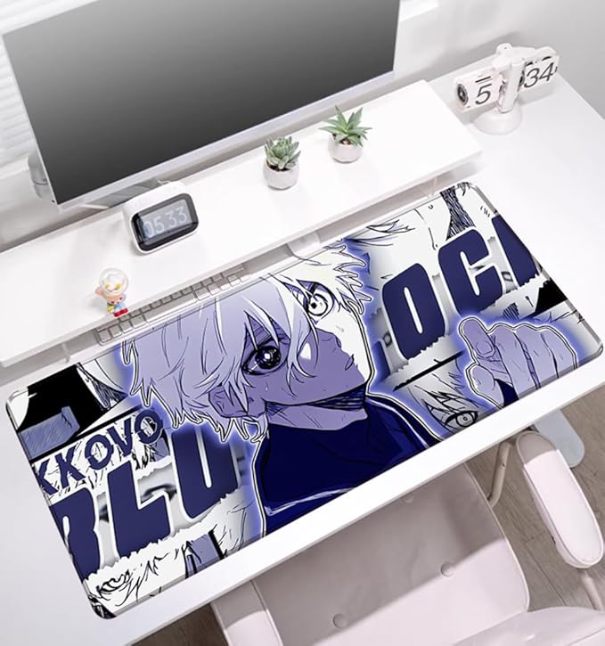 Blue Lock Mouse Pad Large Gaming Desk Mat Kawaii Non-Slip Rubber Base Anime Mousepad Multiple Sizes (A0431.5 x 11.8 inches)