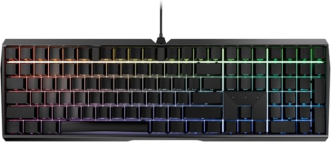 Cherry MX 3.0S Wired Mechanical Gaming Keyboard Front Lettering Keycaps Robust Aluminum Housing RGB-Lighting Full Key Rollover MX Silent RED Switches Black