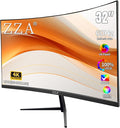 ZZA 32 Inch 4K 1500R Computer Monitor UHD (3840 x 2160) 60Hz Ultra-Clear Screen 100% sRGBEye Care Screen with HDMI DisplayPort for Home and Office VESA(100x100mm)