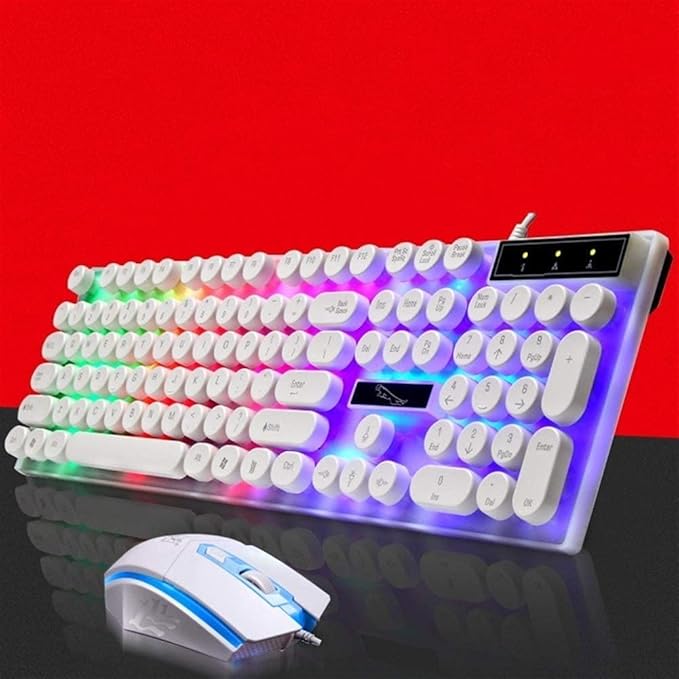 zhanghong Gaming Keyboard and Mouse Set LED Backlit Keyboard and Wired Mouse for PC Computer Gamer Laptop PC Computer Game and Work