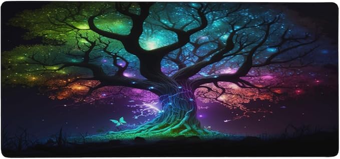 Tree of Life Galaxy_1 Large Mouse Pad Gaming Mousepad Desk Mat for Desktop Computer Keyboard Waterproof Mouse Mat Desk Pad with Non-Slip Base for Game School Office Home 35.4 x 15.7