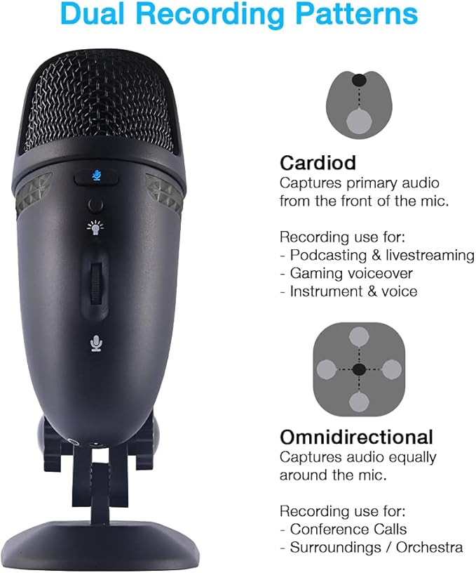 Cyber Acoustics CA-3610 2.1 Multimedia Speaker System with Subwoofer and Premium USB Microphone with Dual Recording Patterns Great for Gaming