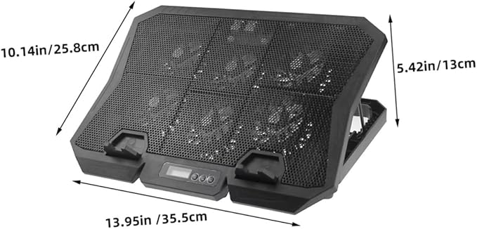 Laptop Cooling Pad with Fan and Adjustable Speed for 15.6-inch Laptops Silent Computer Cooler Stand with Blue LED Light Suitable for Gaming and Office Use