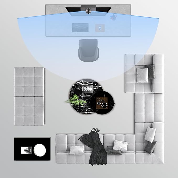 Panoramic 180° Video Camera Immersive Video Conference Experience both Overall and Speakers’ Close-up view 1080P Webcam for Huddle Room and Homebased Office Plug and Play with Micro SD Card Slot