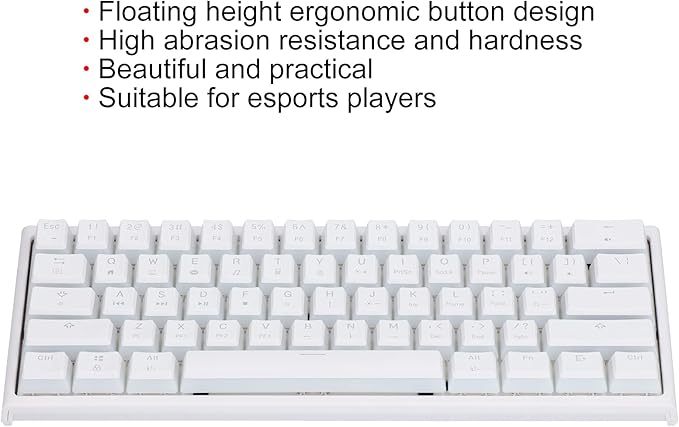Mini Mechanical Gaming Keyboard Backlight Ergonomic Game Keyboard with Long Type C USB Cable Easy to Carry for PC/  Typist Travel(white2)