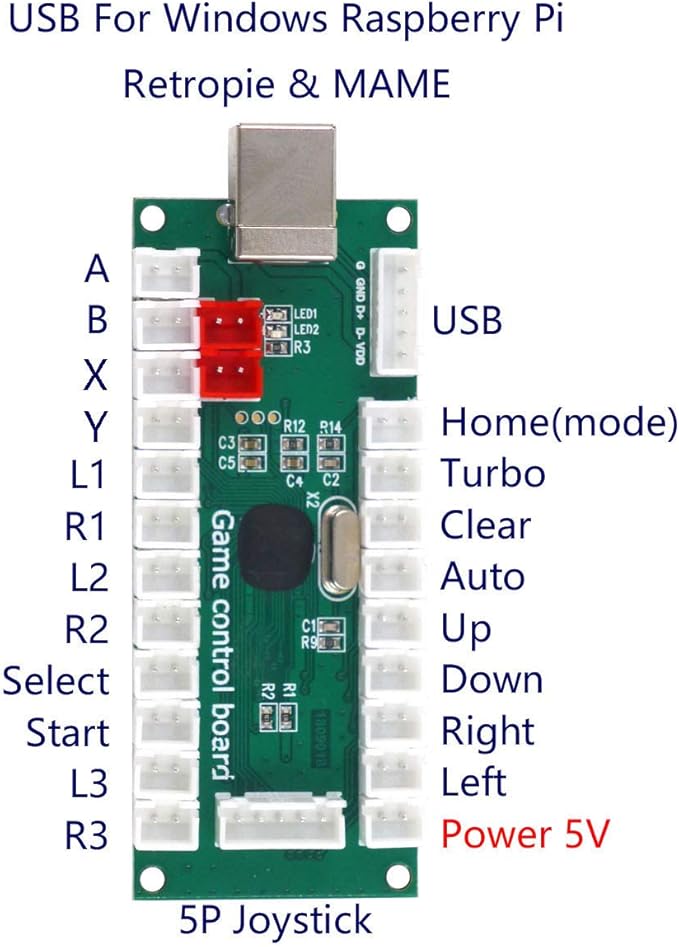 Arcade Game Controller DIY Kit Buttons with Logo Coin X Y Start Select 8 Way Joystick USB Encoder for PC MAME Raspberry Pi