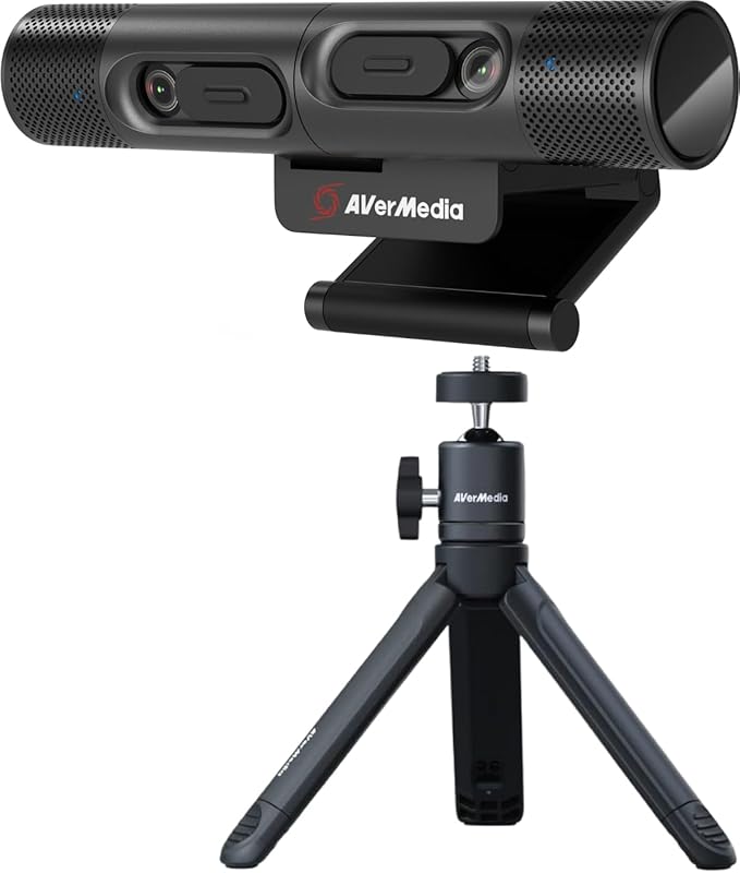 AVerMedia PW313D DualCam 2K Document Camera and Webcam for PC/Mac/Laptop Autofocus AI Noise Reduction Online Teaching Works with Zoom/Teams/Google Meet Includes Tripod TAA/NDAA Compliant
