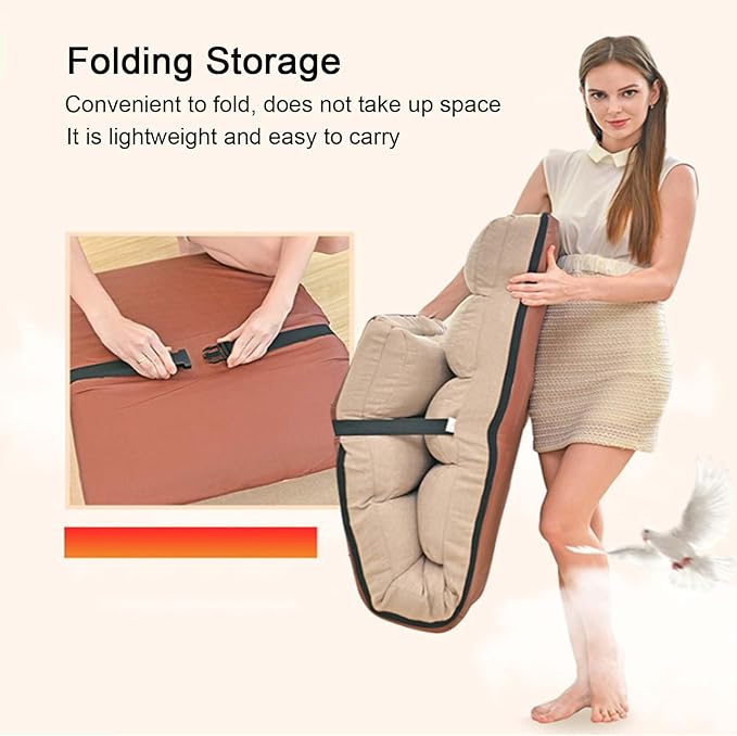 Floor Chairs with Pillow for AdultsFloor Gaming Chair with 3 Position Adjustable Head、Back and Knee SupportNo Assembly Folding Lazy Sofa Chair for GamingSleepingReading (Red)