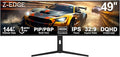 5K Monitor Z-Edge 49 inch IPS Curved Gaming Monitor DQHD 5120x1440 Computer Monitor144Hz 32:9 Ultrawide 1ms MPRT 400 cd/m² 10bit UG49W HDMI*2 DP*1 USB-C PIP/PBP Adjustable Stand