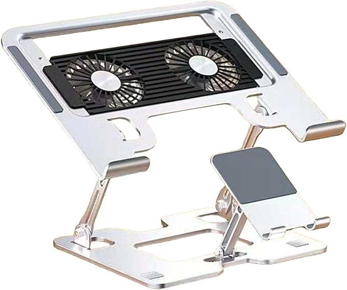 Adjustable Laptop Phone Cooling Stand 2 in 1 Foldable Tablets Holder for Ergonomic Adjustable Stand Lightweight Portable Cooling Station