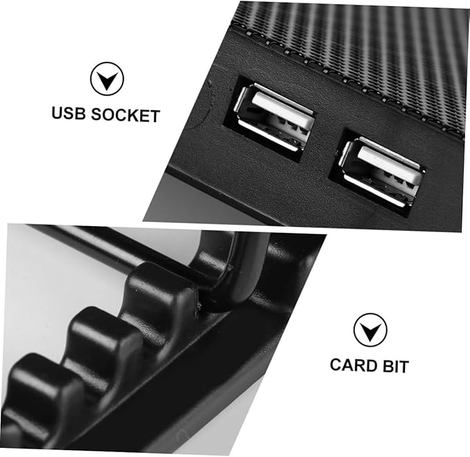 Laptop Cooling Pad USB Powered Fans Portable Heat Dissipation Stand for Gaming Laptops Black Notebook Cooler for Enhanced Performance and Comfort