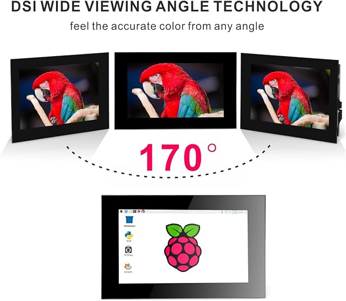 OSOYOO 3.5 Inch DSI Touchscreen for Raspberry Pi 5 4 3 2 CM3 CM4 - IPS capacitive Touch Display 800x480 ResolutionPlug and Play Compatible with Raspberry Pi OS Ubuntu