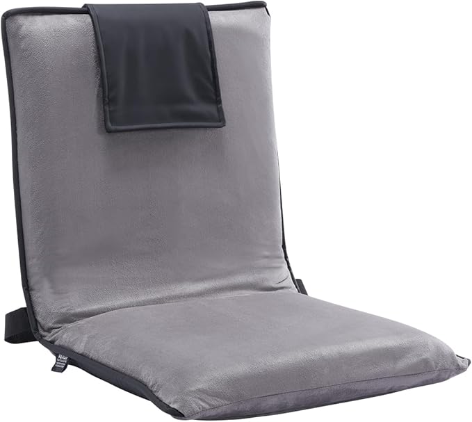 VEVOR Floor Chair 6-Position Adjustable Meditation Chair with Back Support Folding Sofa Chair for Reading TV Watching and Gaming Portable Floor Seat Lounge Sofa Chair for Kids Teens Adults Gray