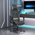 Ergonomic Gaming Chair with Footrest Adjustable Lumbar Support for Comfortable Office Desk Computer Game Reclining Swivel &amp Black Gamer Seat