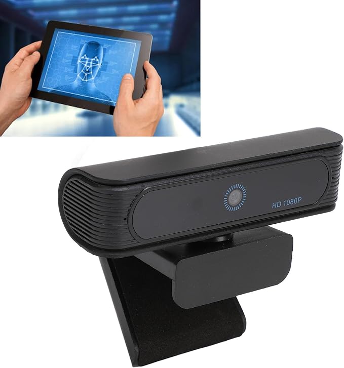 1080P HD Webcam with Hello Facial Recognition Webcam for Windows10/11 USB PC Webcam with 120° Wide Angle Lens Fixed Focus Easy Login for Computer Laptop