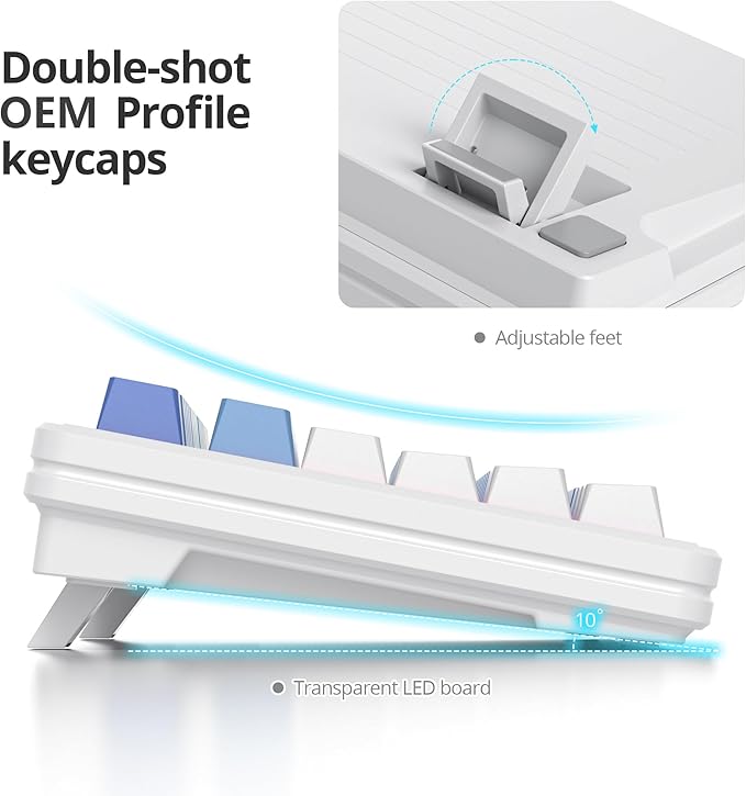 Owpkeenthy 75 Percent Gaming Keyboard Gasket Mounted87 Key Wired TKL Mechanical Keyboard Hot Swappable Linear Pre-lubed Linear Switch South-Facing RGB Backlit for PC Laptop (N-Blue)