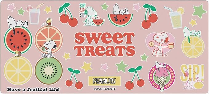 Head Case Designs Officially Licensed Peanuts Snoopy Fruit Treats Graphics 37.4 x 15.75 x 0.16 inches (900 x 400 mm) - XL Gaming Office Desk PC Keyboard Mouse Mat Pad