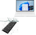 BoxWave Keyboard Compatible with LG Gram 14 (14Z90P) - AquaProof USB Keyboard Washable Waterproof Water Resistant - Jet Black