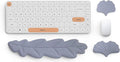Leather Keyboard Wrist Rest Set Wrist Rest for Keyboard and MouseWrist Rest with Non-Slip PU Base Comfortable Memory Foam Ergonomic Wrist Support Pad Arm Cushion for Computer Laptop Mac Grey Blue
