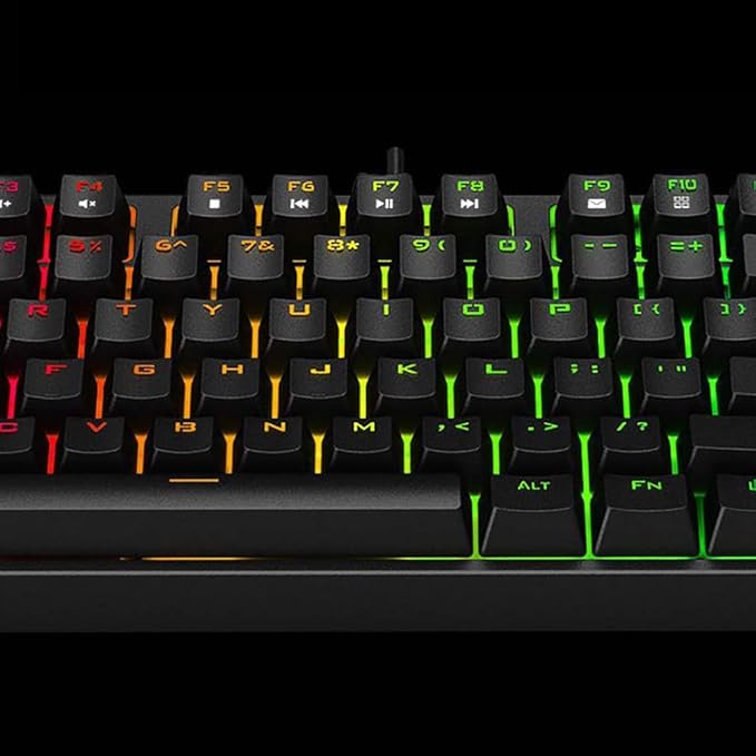 Laptop Keyboard Mechanical Keyboard with RGB Backlit Modes Wired 87 Keys Backlit Mechanical Gaming Keyboard for PC Gamer Computer Laptop Computer Keyboard (Cherry : Yellow) (Brown)