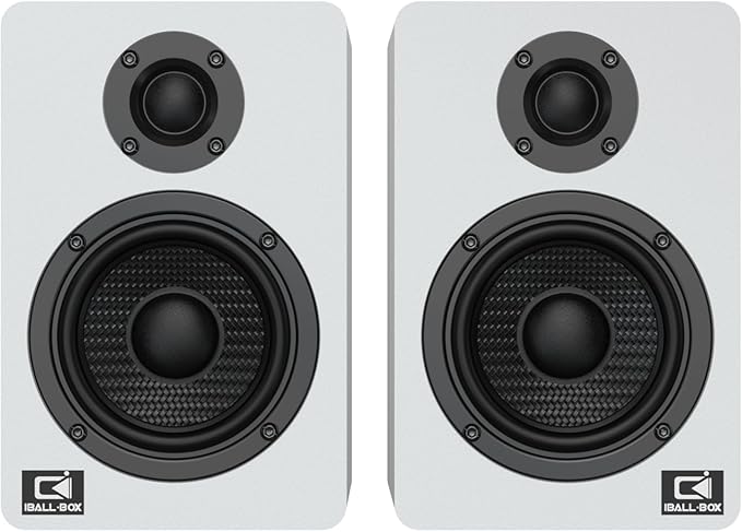 Harmony H2 60W Desktop Speakers with DSP Bluetooth 5.3 24-Bit Optical USB-C AUX Silk-Dome Tweeter Carbon-Fiber Woofer for Computer PC Monitor Gaming (White)