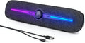 SOULION Computer Speakers for Desktop USB Powered Bluetooth PC Speaker with LED Light 3.5mm Aux Soundbar with Rotary Volume Control Button for Laptop Monitor Office Music Game Gray