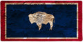 Rustic Distressed Wyoming State Flag Large Gaming Mouse Pad Desk Mat with Stitched Edges Non-Slip Base