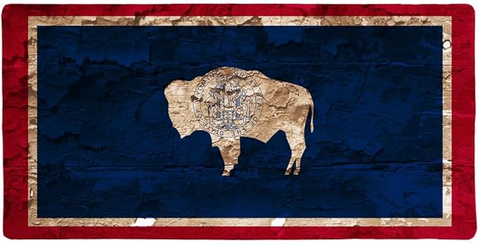 Rustic Distressed Wyoming State Flag Large Gaming Mouse Pad Desk Mat with Stitched Edges Non-Slip Base
