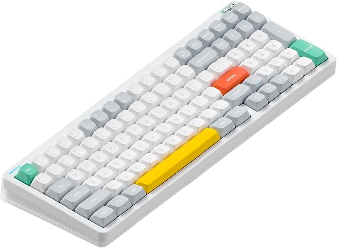 nuphy Halo96 V2 Wireless Mechanical KeyboardGasket Structure96% Hot Swappable Gaming Keyboard 99 Kyes RGB BacklitSupport QMK/VIABluetooth/USB-C/2.4GHz-WhiteMint Switches (37gf)