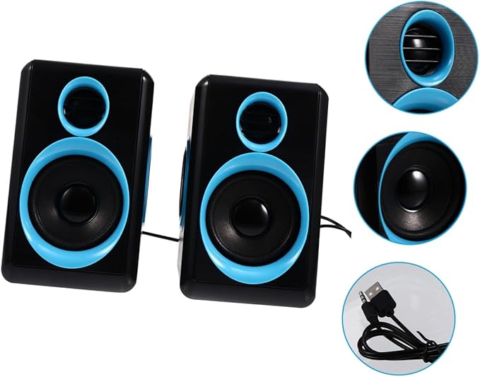 Mini USB 2.0 Speakers for Laptop and Desktop Computer Compact Loudspeaker Box with Dc 5v Power Portable Mini Speaker for Home Office and Gaming Use