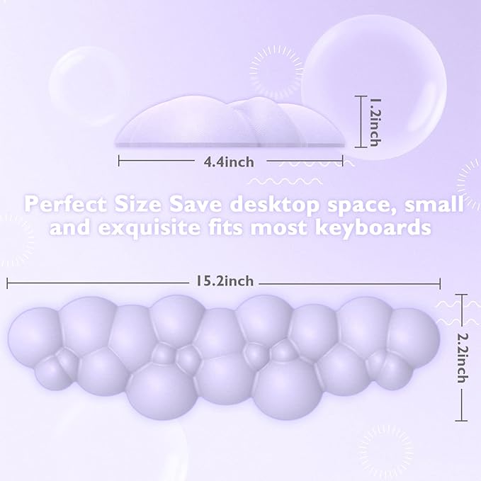 Gaming Keyboard Wrist Rest PadMemory Foam Palm Rest Ergonomic Hand RestWrist for Computer KeyboardLaptopMacLightweight Easy Typing Pain Relief-Purple
