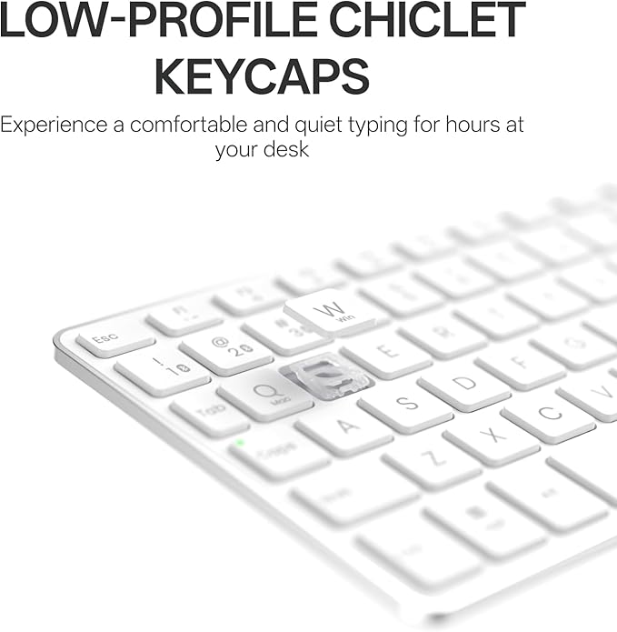 Rapoo Portable Wireless Keyboard with Touchpad Multi-Device HTPC Keyboard for PC-Connected TV/Tablet/Steam Deck/Gaming Console/Raspberry Pi/Mini PC - Support Touch Gestures for Windows &amp Mac