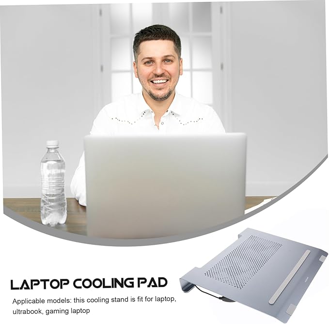 DOITOOL Radiator Bracket Cooling Laptop Fan Cooler Portable Gaming Pad Stand Notebook Grey Aluminum Alloy