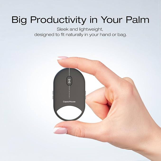 Mini Wireless Mouse Portable Silent Optical Mouse Slim Lightweight Design with USB Receiver Compatible with Laptop/Tablet/Desktop (Black)