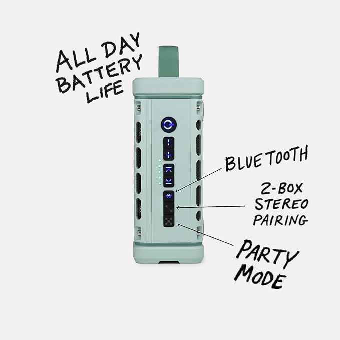 Turtlebox Ranger: Loud! Outdoor Portable Bluetooth 5.4 Speaker | Rugged Waterproof Ultra-Portable | Plays to 105db Deep Bass Shockproof Unlimited Pairing for Full Stereo Experience River Rock