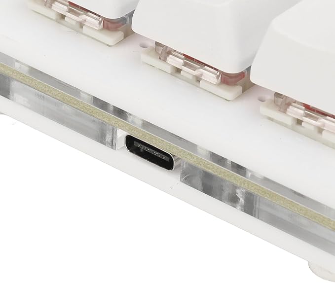 ZJchao Mechanical Gaming Keyboard Hot Swappable Mini LED Keypad Key 12 Red Switch White