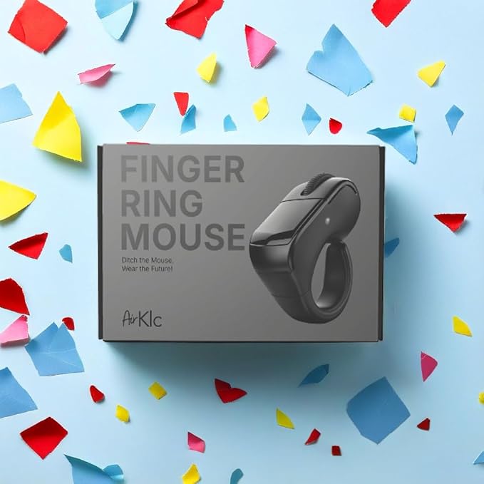 AirKlc Finger Ring Mouse Bluetooth Touchpad Cursor Control Video Scroll Compatible with PC Laptop Mobile Tablet